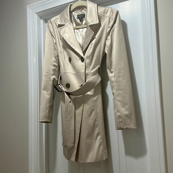 Bebe Satin Finish Belted Trench Coat - Picture 1 of 2